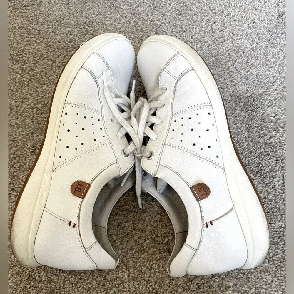 Josef Seibel - Women's Caren 01 Leather Lace Up Sneaker‎ - Size 7 - White